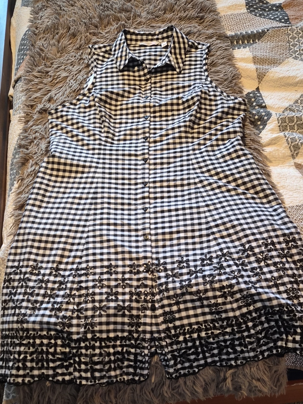 Isaac Mizrahi Black and White Gingham Dress